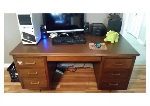 Wooden Computer Desk and Chair